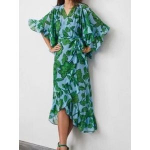 Cabi derby dress-wrap sheer dress with a separate solid navy dress